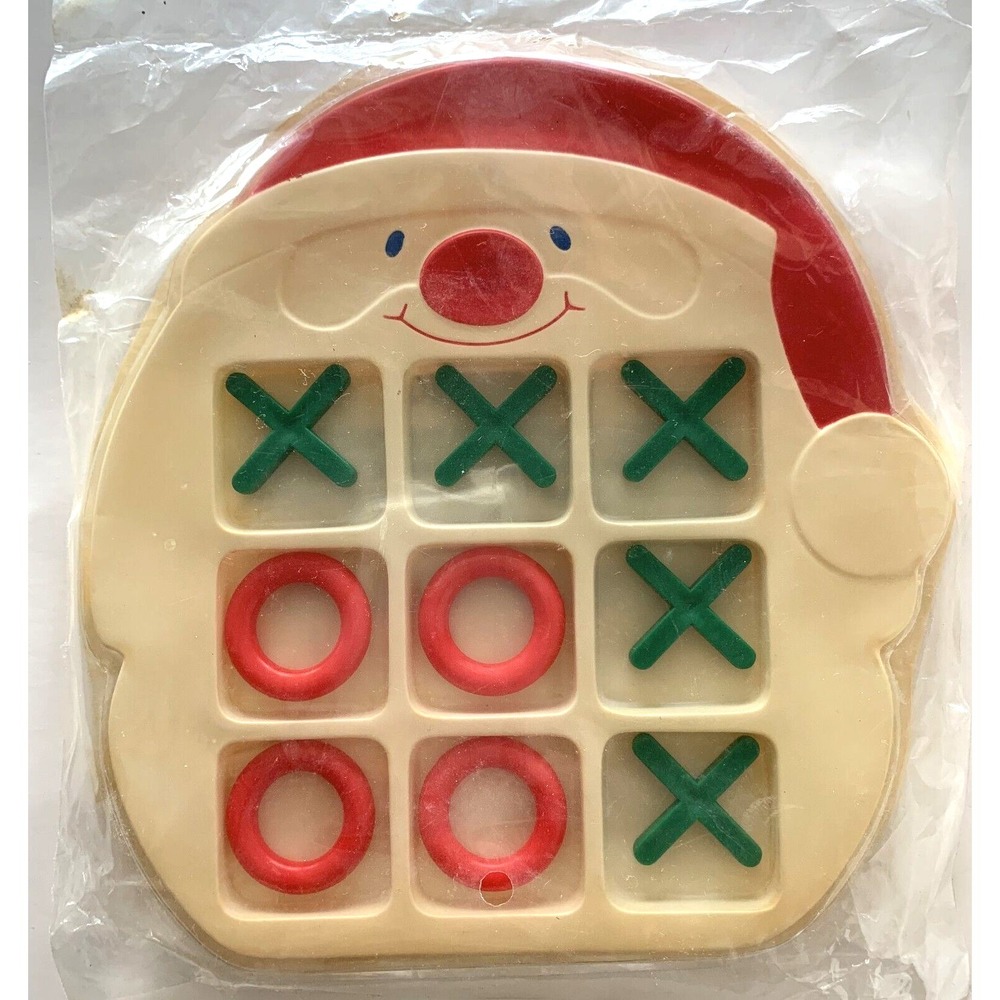 Vintage Russ Berrie Santa Claus Tic Tac Toe Game NIP Plastic Christmas